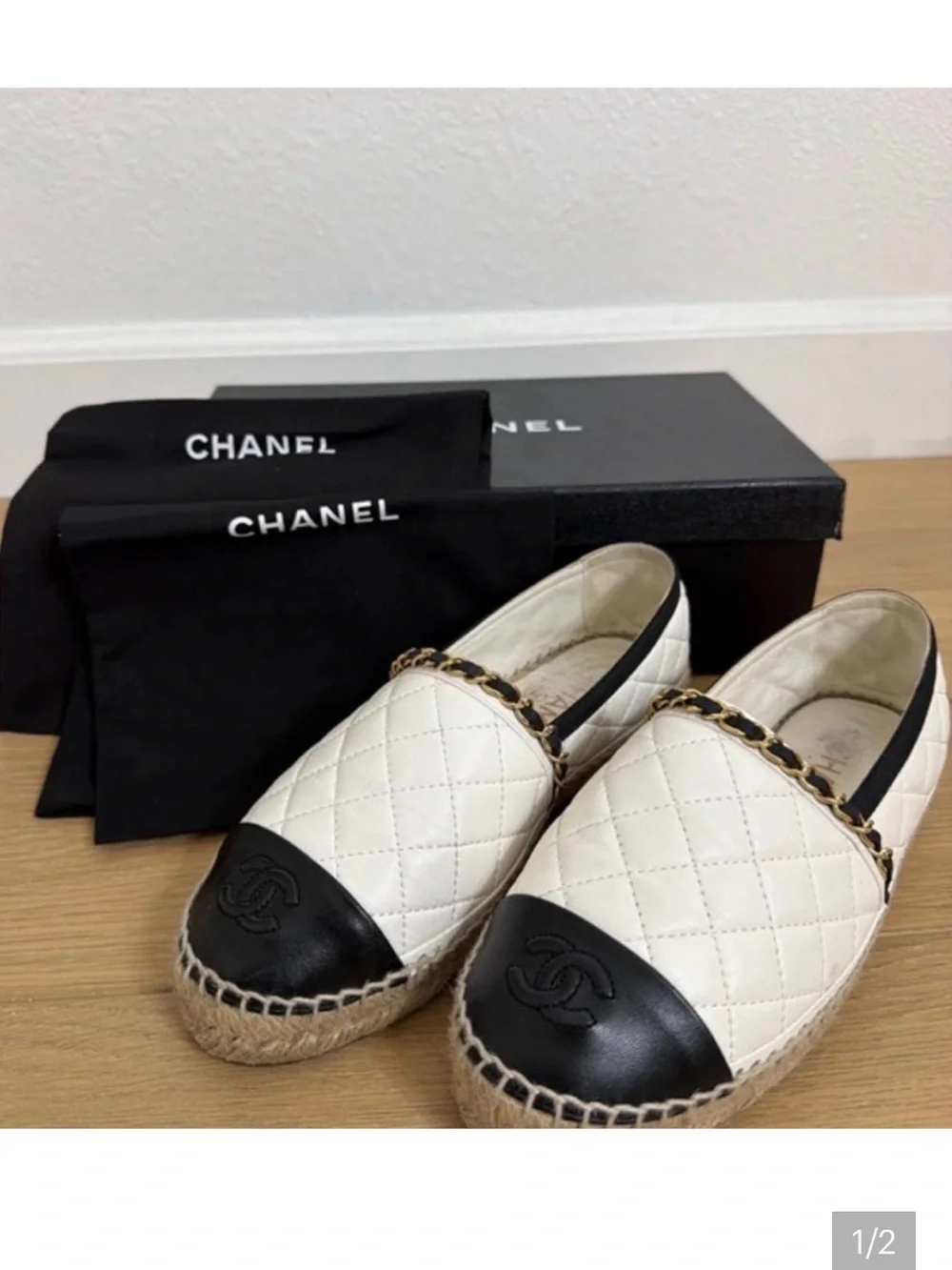 CHANEL espadrille flats